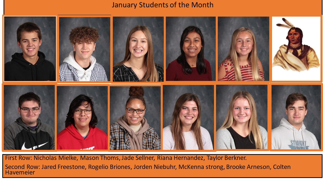 Sleepy Eye Elementary January Students of Month