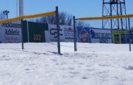 Not anytime soon!!! Ball Fields buried in snow